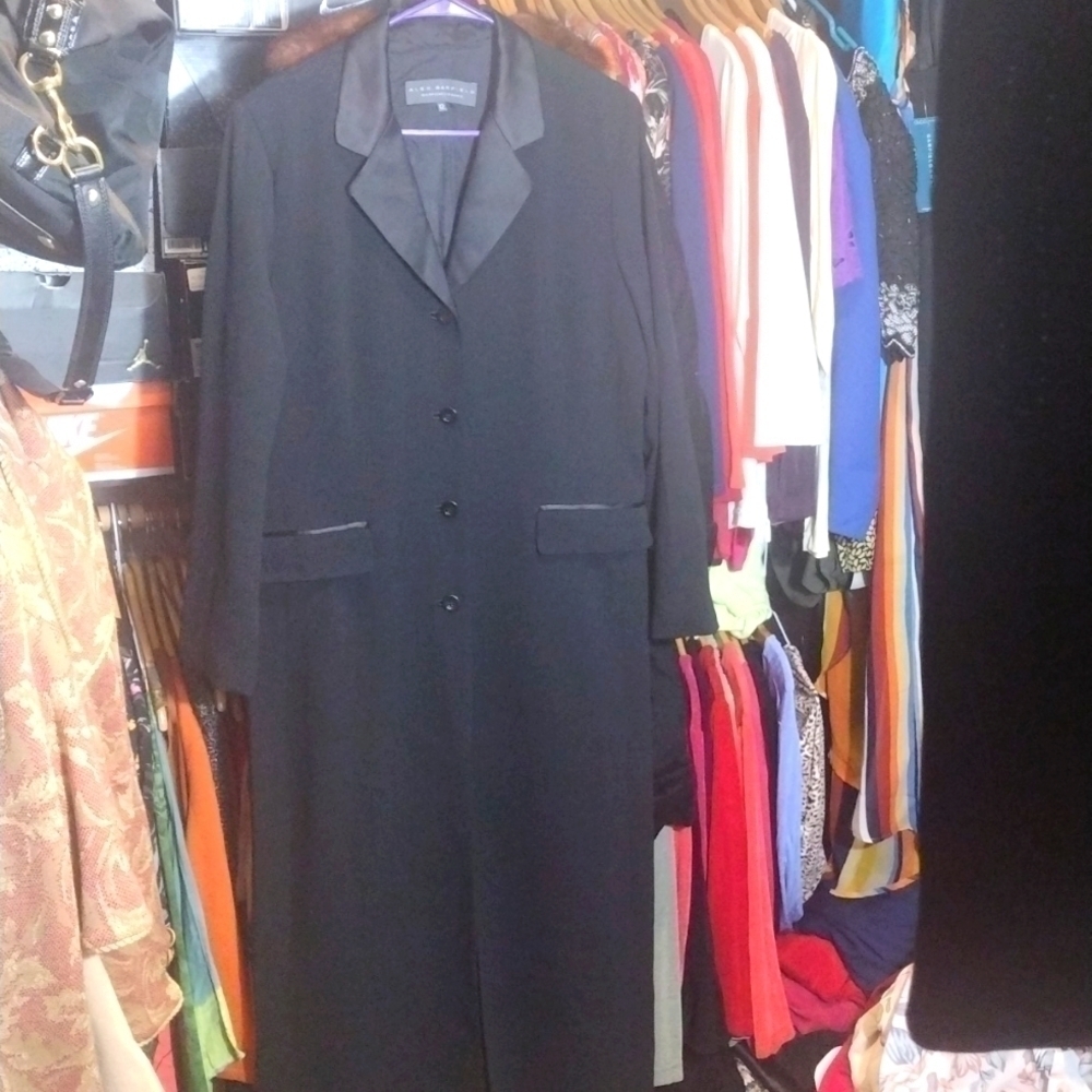 ALEX Garfield women's over suit trenchcoat black size 12 nwot